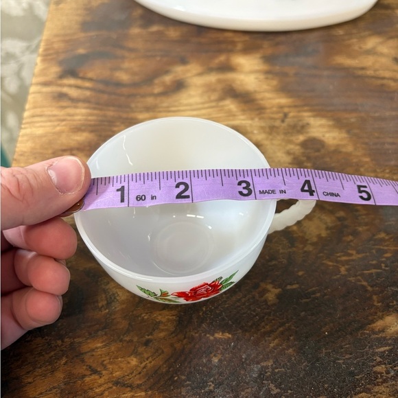 Vintage Federal Glass Rosecrest Pattern Snack Set with Cup and Plate - Picture 9 of 10